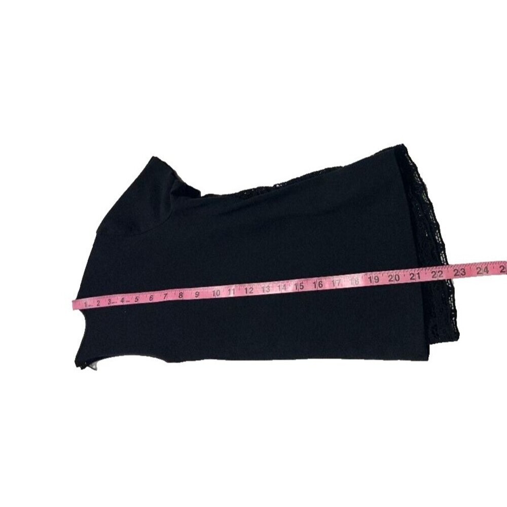 Talbots Women’s Medium Black Lace Open Weave Layered Look Short Sleeve Top‎ - Picture 6 of 6